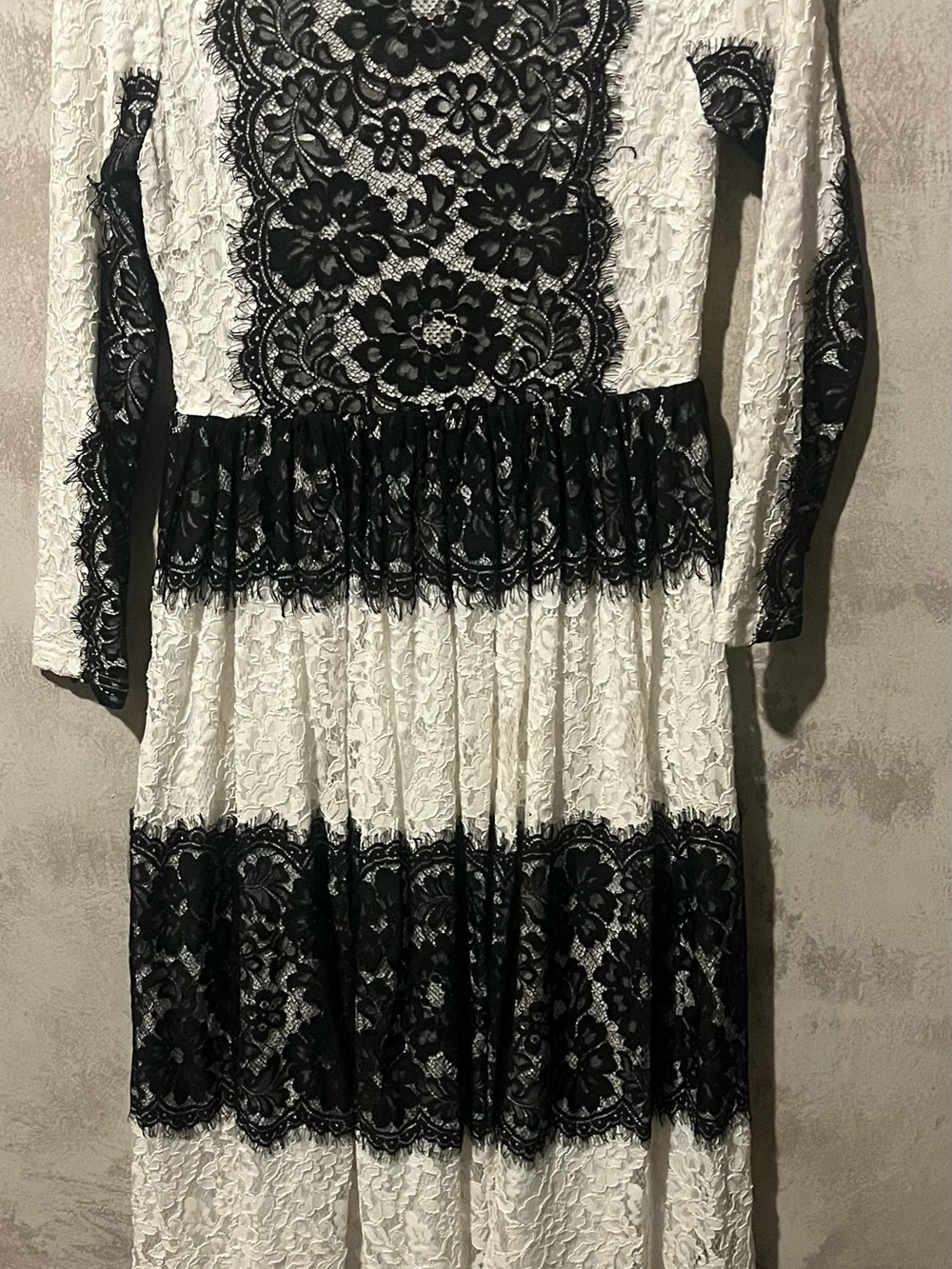 Dainty Jewells Black & White Lace Maxi Dress